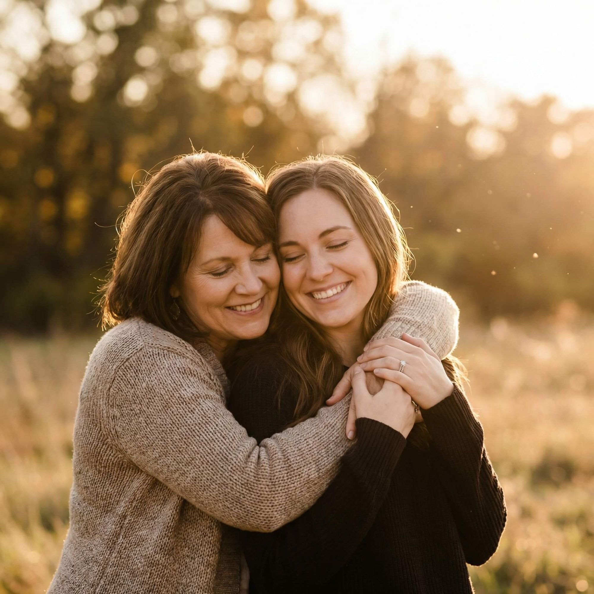 Mother and daughter sharing a warm embrace
